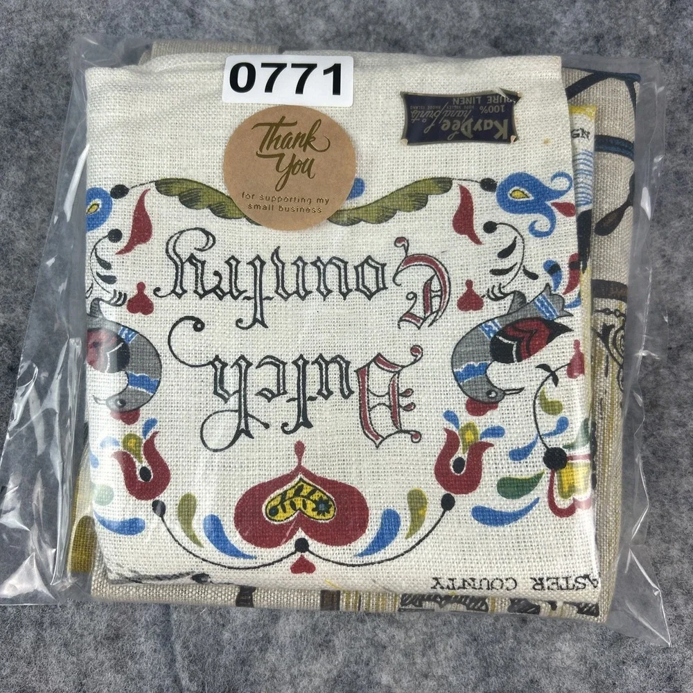 3 Vintage Kay Dee Linen Hand Towels Pennsylvania Dutch Amish‎ Barn General Store